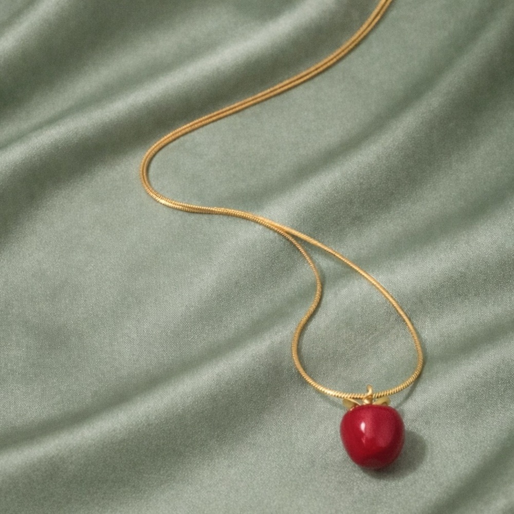 Red Apple Gold Necklace